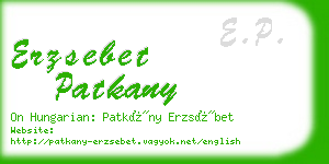 erzsebet patkany business card